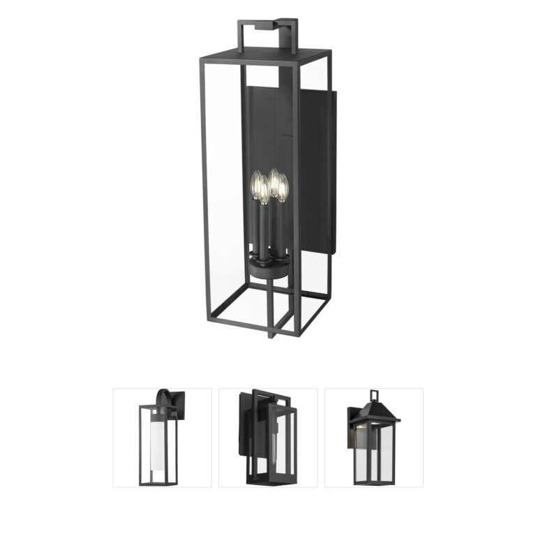 Millennium Lighting Lamont Textured Black Steel & Watered Glass Outdoor Wall Sconce