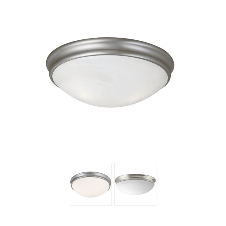 Millennium Lighting Orren 10-Inch Satin Nickel Flush Mount with Faux Alabaster Glass