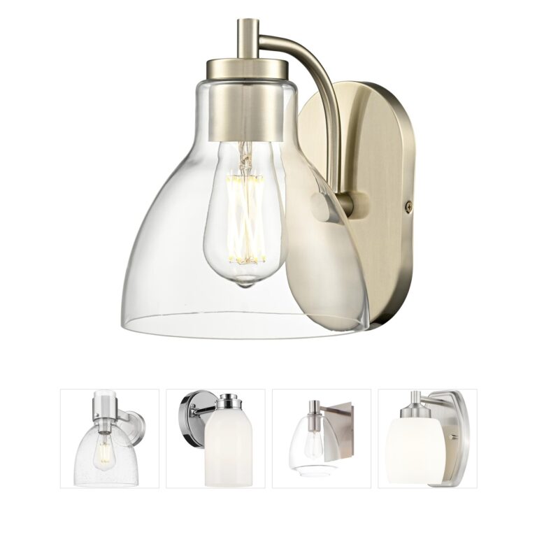 Millennium Lighting Knightsdale Modern Gold 1-Light Wall Sconce with Clear Glass Bell Shade