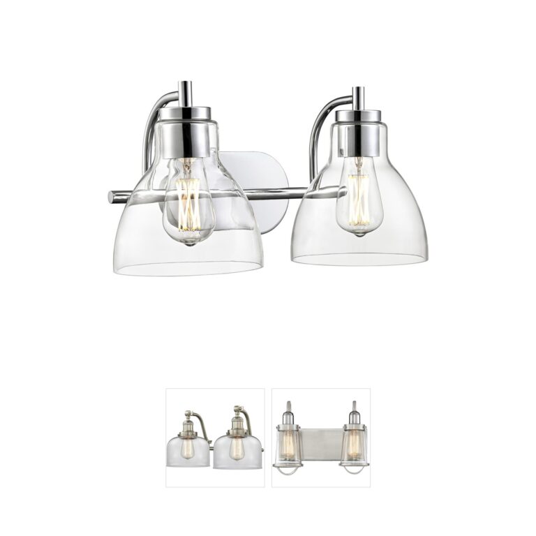 Millennium Lighting Knightsdale Chrome 2-Light Clear Glass Vanity