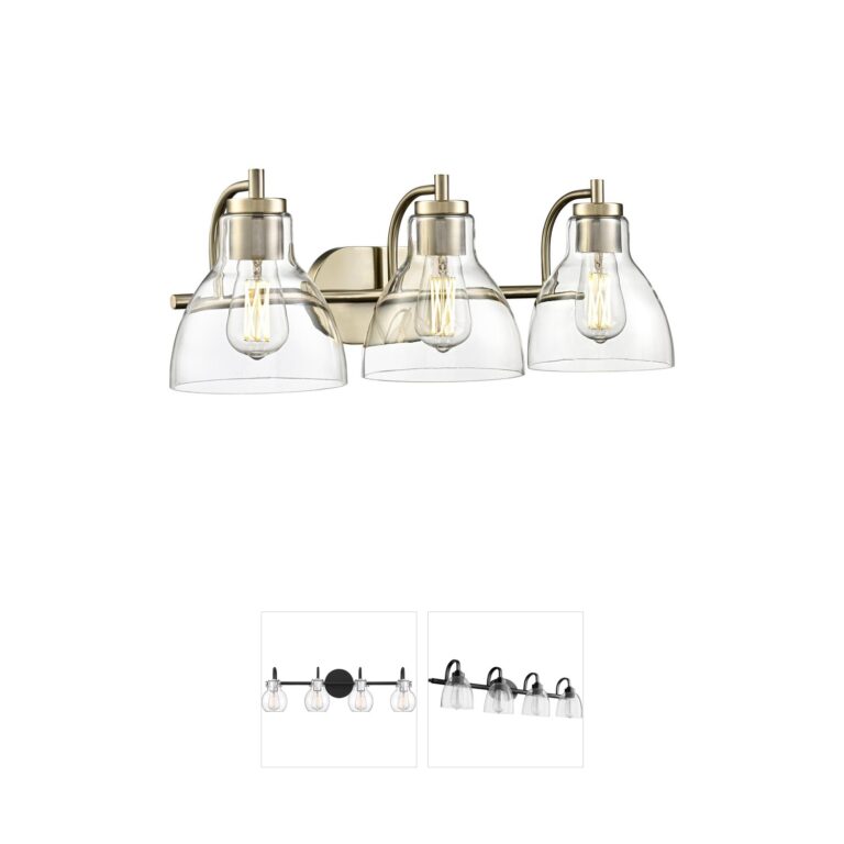 Millennium Lighting Knightsdale 3-Light Modern Gold Vanity with Clear Glass