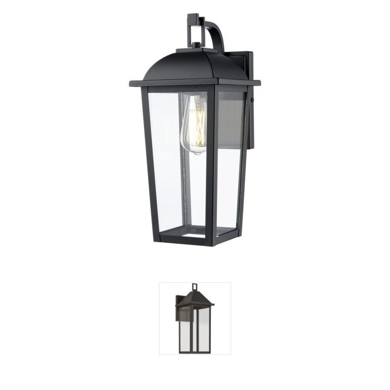 Millennium Lighting Houston Steel & Clear Glass Outdoor Wall Lantern