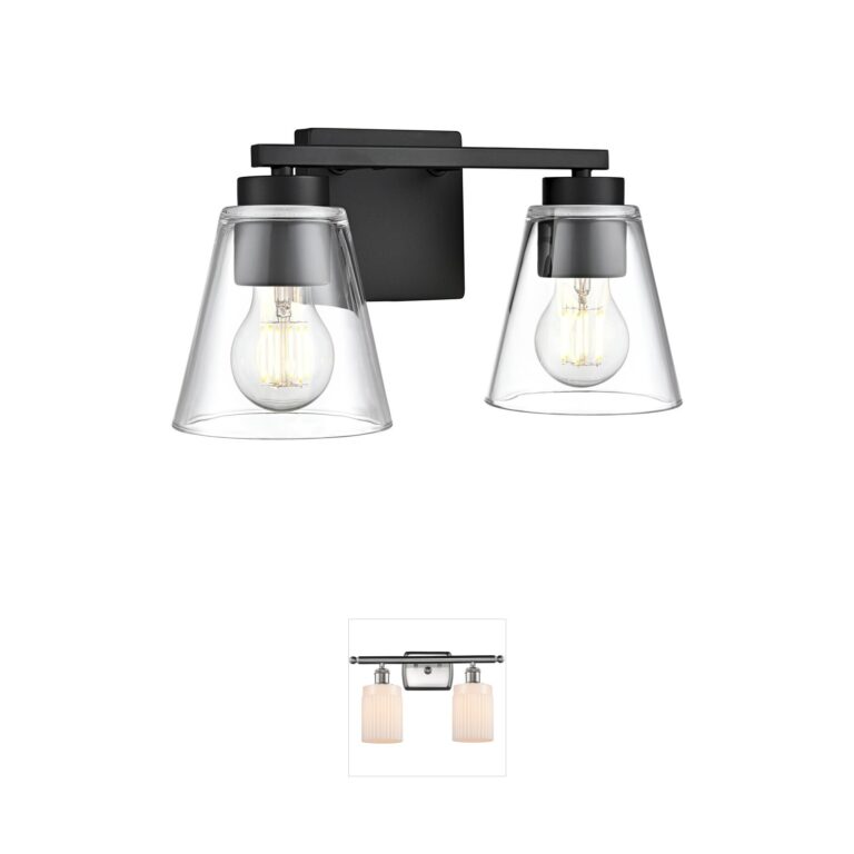 Millennium Lighting Strayhan Matte Black Steel & Glass Vanity Light