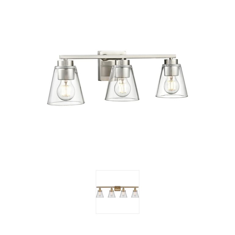 Millennium Lighting Strayhan Brushed Nickel & Clear Glass 3-Light Vanity