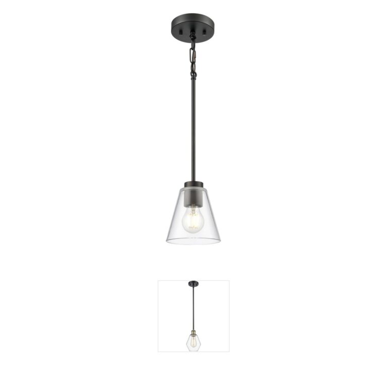 Millennium Lighting Strayhan 5.75-Inch Matte Black Mini Pendant with Clear Glass