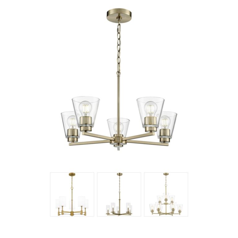 Millennium Lighting Strayhan 5-Light Modern Gold Steel Chandelier