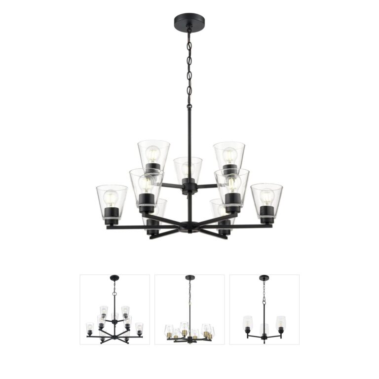 Millennium Lighting Strayhan 9-Light Matte Black Steel Chandelier