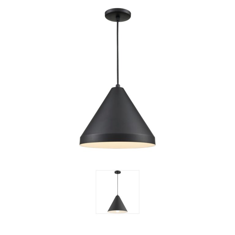 Millennium Lighting R Series 17-Inch Satin Black Aluminum Wide Cone Pendant