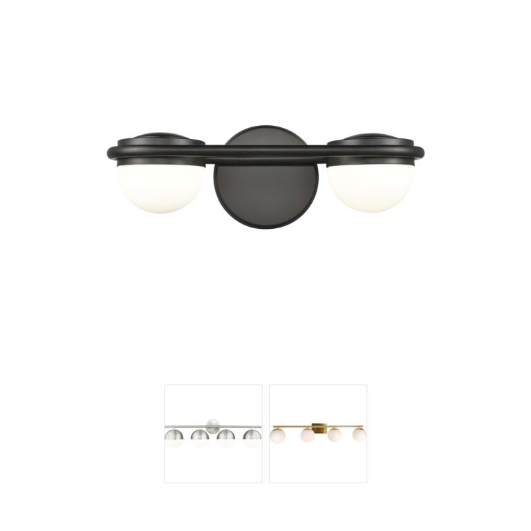 Atlas Lighting & Home Nelly 14-Inch 2-Light Matte Black LED Vanity Light
