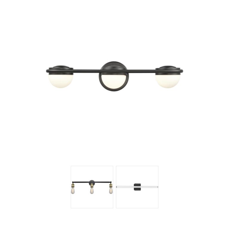 Atlas Lighting & Home Nelly 22-Inch 3-Light Matte Black Integrated LED Vanity Light