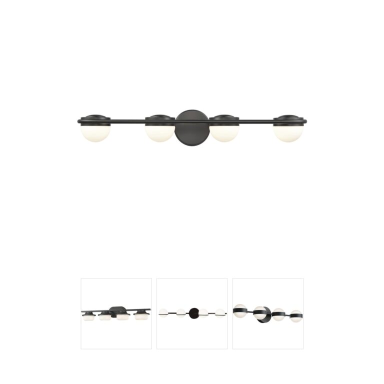 Atlas Lighting & Home Nelly 31-Inch Matte Black Integrated LED Vanity Light
