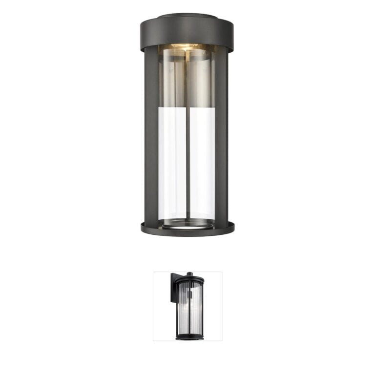 Atlas Lighting & Home Brillis 16" Matte Black LED Outdoor Wall Sconce with Handblown Glass