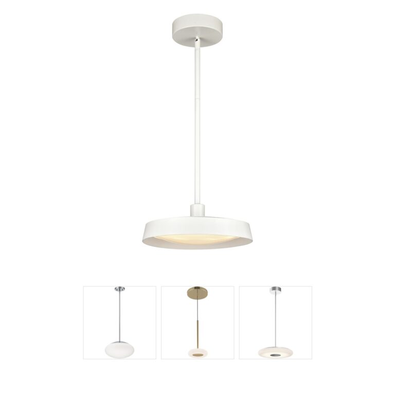 Atlas Lighting & Home Nancy 12-Inch Integrated LED Matte White Pendant