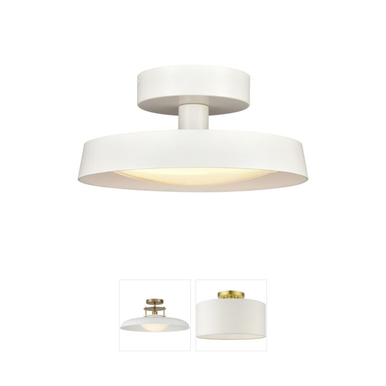 Atlas Lighting & Home Nancy 12" Matte White Integrated LED Semi-Flush Mount