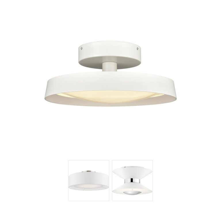 Atlas Lighting & Home Nancy Matte White Integrated LED Semi-Flush Mount