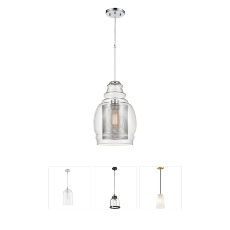 Atlas Lighting & Home Herndon 11" Polished Chrome and Perforated Metal Pendant