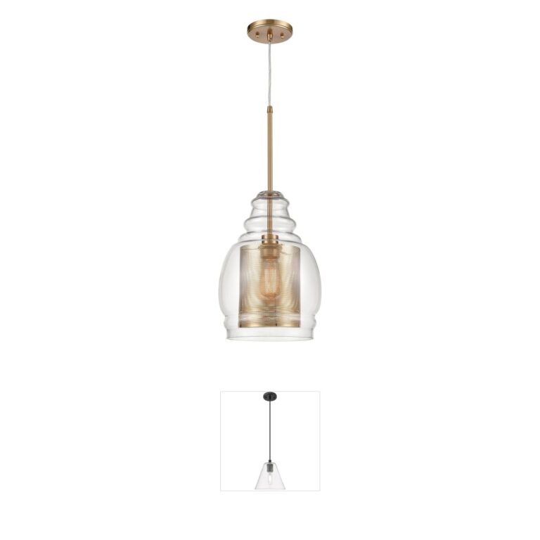 Atlas Lighting & Home Herndon Antique Gold Perforated Metal Pendant