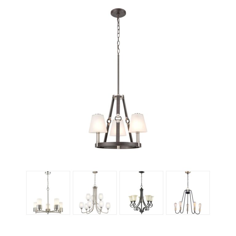 Atlas Lighting & Home Armstrong Grove 18-Inch 3-Light Frosted Glass Chandelier