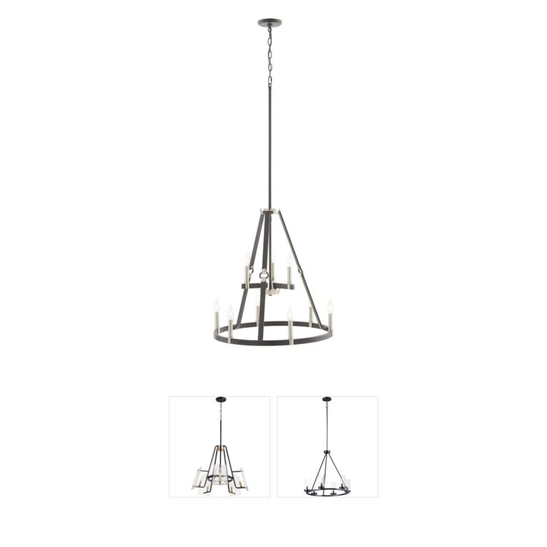 Atlas Lighting & Home Armstrong Grove 25-Inch 9-Light Steel Chandelier