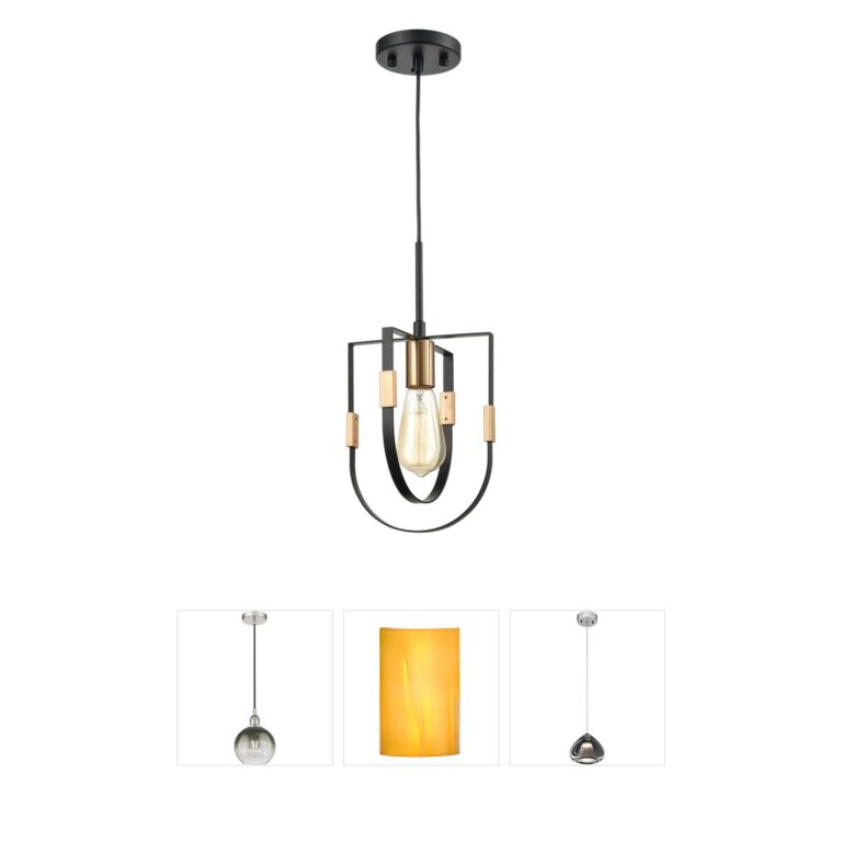Atlas Lighting & Home Heathrow Matte Black and Satin Brass Mini Pendant