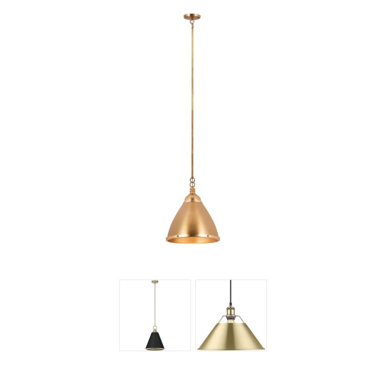 Atlas Lighting & Home Katelyn 1-Light Satin Brass Steel Pendant