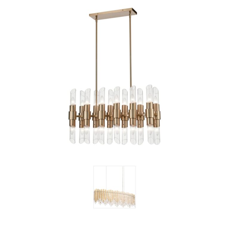 Atlas Lighting & Home Carisbrooke 24-Light Ribbed Glass Island Light