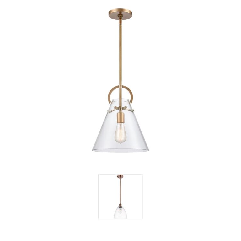 Atlas Lighting & Home Gabby Brass Cone Mini Pendant