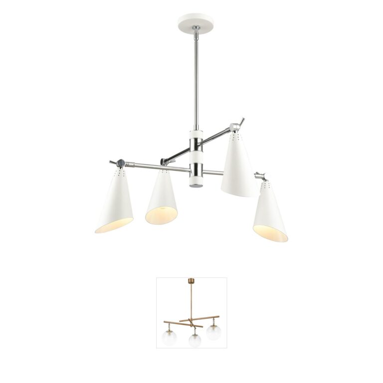 Atlas Lighting & Home Luca Polished Chrome 4-Light Steel Chandelier