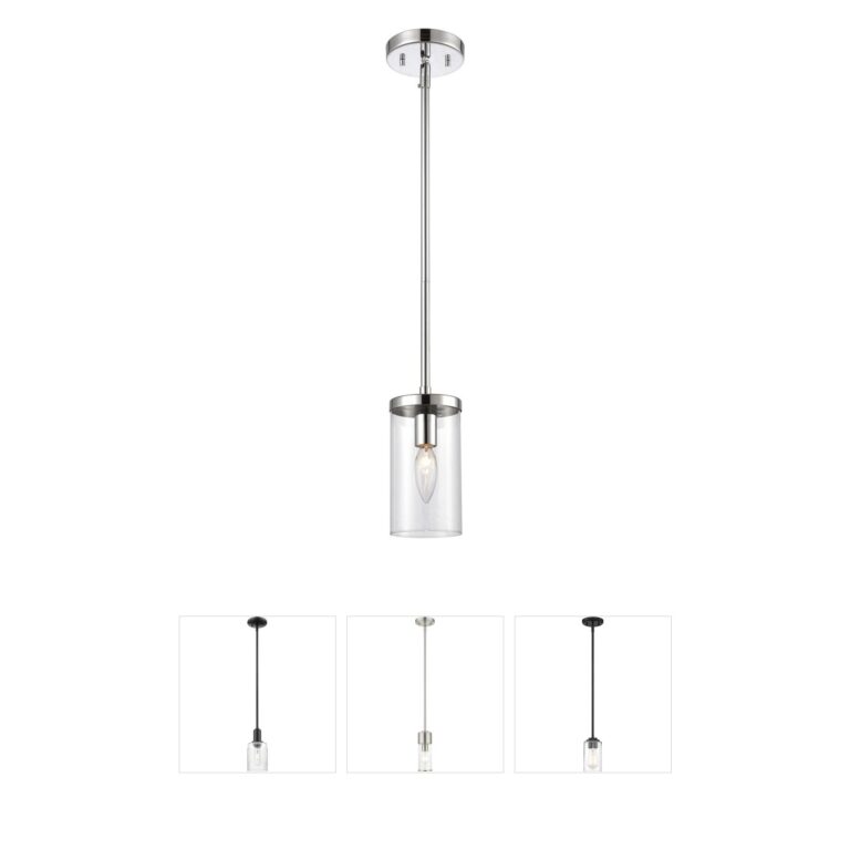 Atlas Lighting & Home Oakland 1-Light Chrome Mini Pendant with Clear Glass