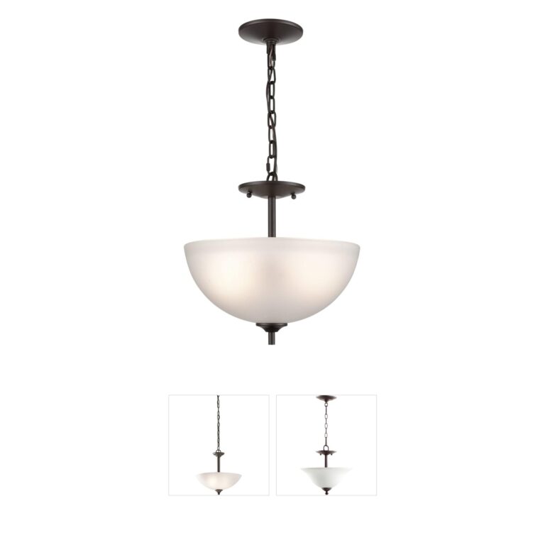 Atlas Lighting & Home Jackson 2-Light Oil Rubbed Bronze Pendant with Frosted Glass