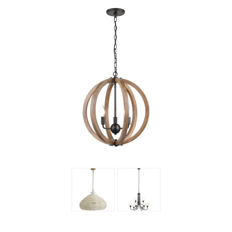 Atlas Lighting & Home Barrow Birchwood Globe Chandelier