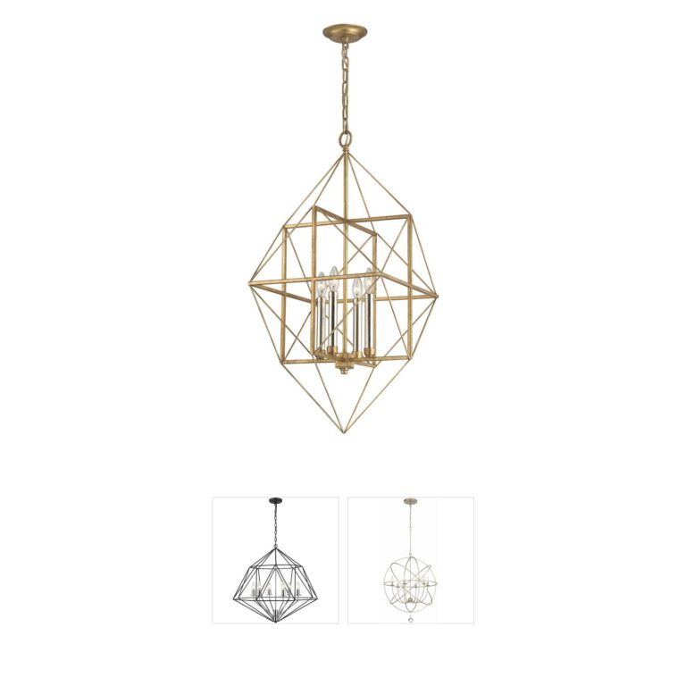 Atlas Lighting & Home Connexions Gold Leaf 4-Light Steel Chandelier