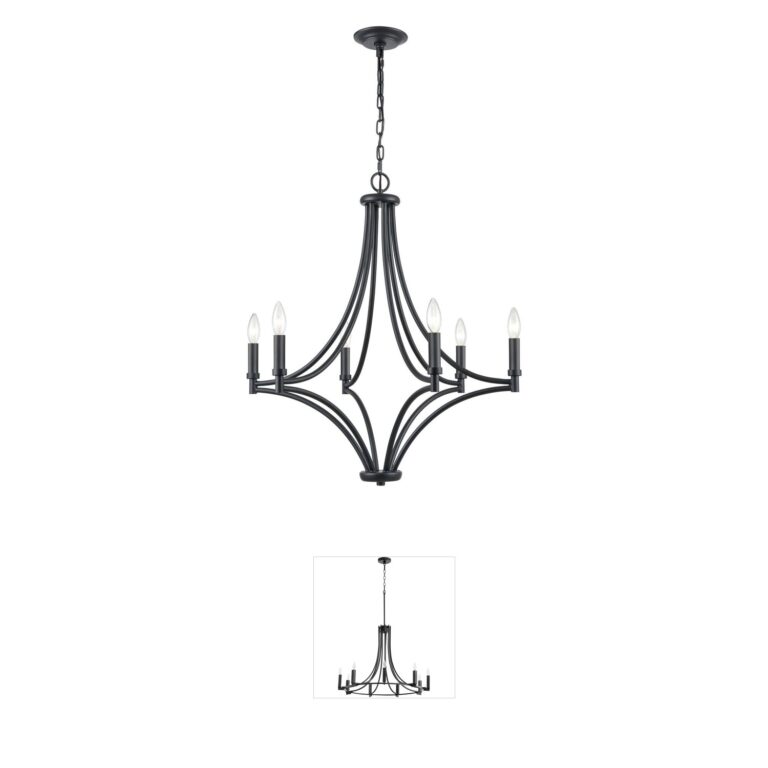 Atlas Lighting & Home Spanish Villa Steel 6-Light Chandelier