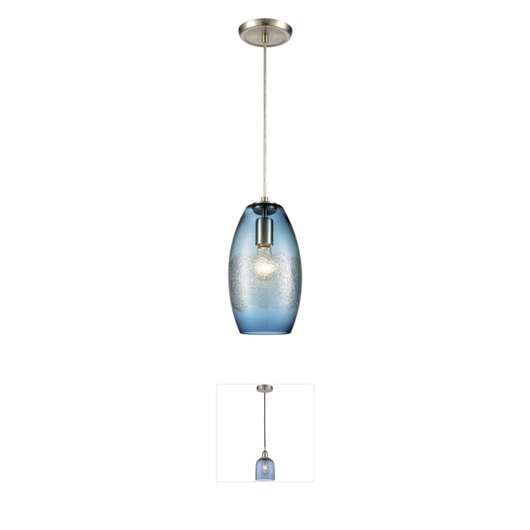Atlas Lighting & Home Ebbtide Aqua Textured Glass Mini Pendant