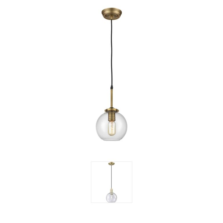Atlas Lighting & Home Mountain Creek Aged Brass Globe Mini Pendant