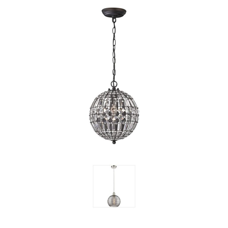 Atlas Lighting & Home Talgarth K5 Crystal Globe Mini Pendant in Dark Bronze