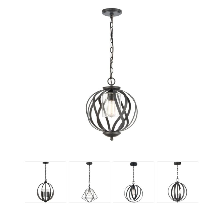 Atlas Lighting & Home Daisy 12-Inch Midnight Bronze Glass Pendant