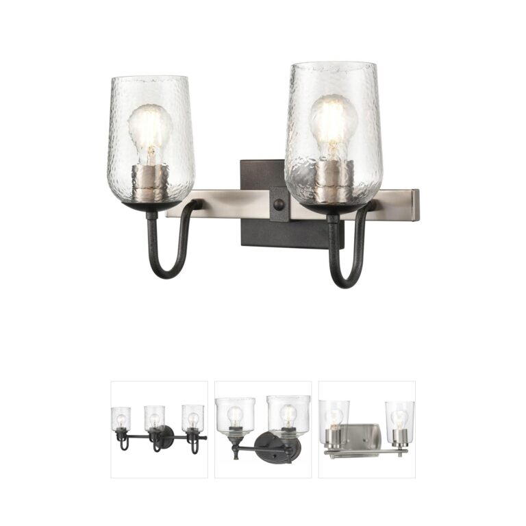 Atlas Lighting & Home Blakely 2-Light Steel Vanity with Transparent Glass