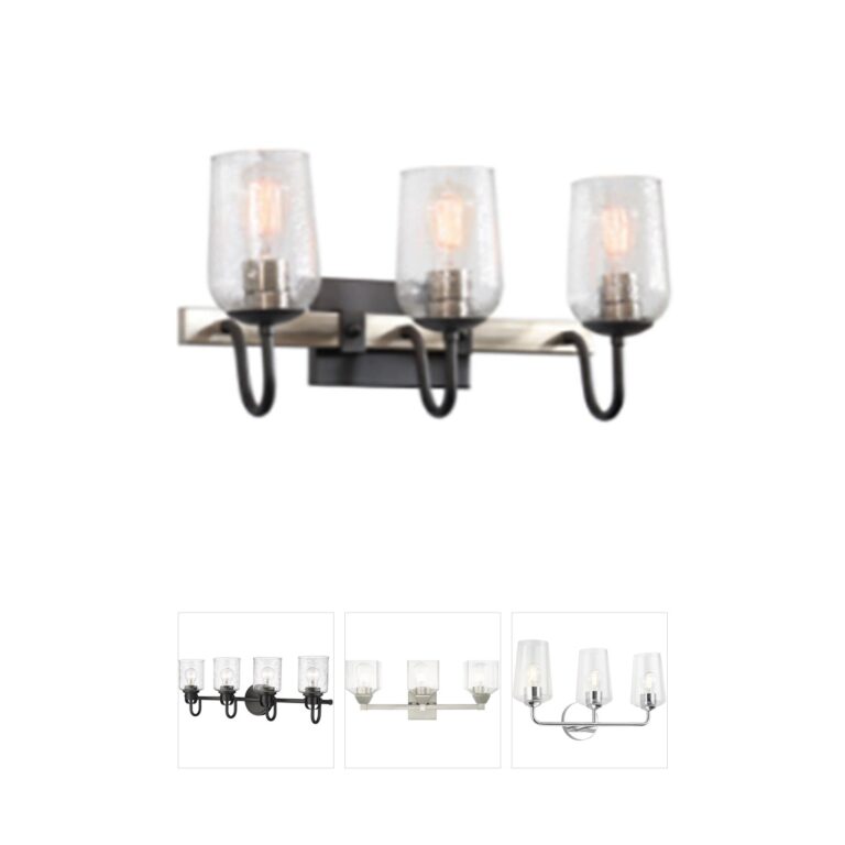 Atlas Lighting & Home Blakely 3-Light Charcoal and Brushed Nickel Vanity Light