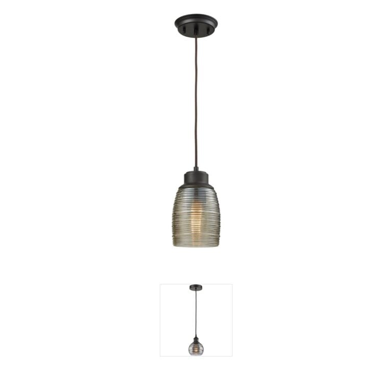 Atlas Lighting & Home Muncie Champagne Spun Glass Mini Pendant