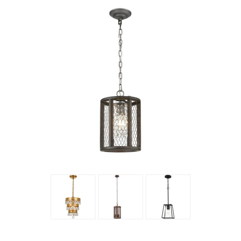 Atlas Lighting & Home Renaissance Invention Aged Wood and Metal Mini Pendant