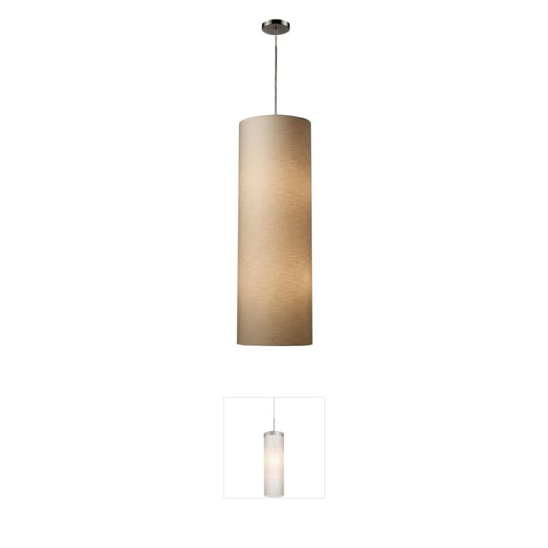 Atlas Lighting & Home Fabric Cylinders 4-Light Satin Nickel Pendant
