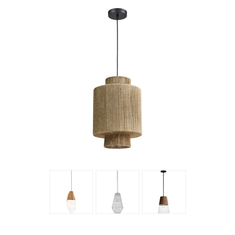 Atlas Lighting & Home Corsair Natural Woven Jute Mini Pendant
