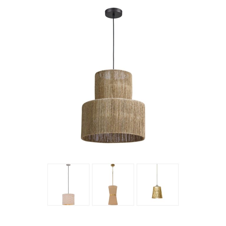 Atlas Lighting & Home Corsair 16-Inch Natural Woven Jute Pendant