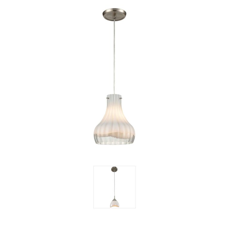 Atlas Lighting & Home Coastal Scallop Opal Glass Mini Pendant