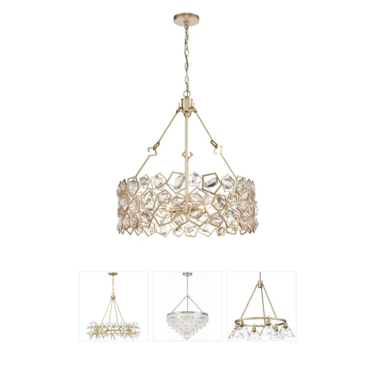 Atlas Lighting & Home Levana Drum Steel & Glass Chandelier