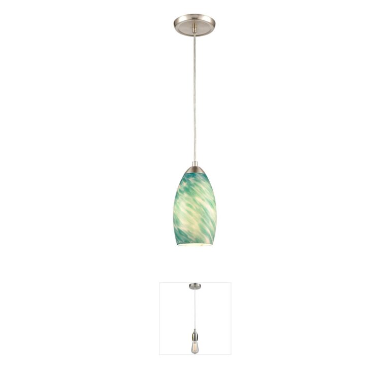 Atlas Lighting & Home Evening Sky Seafoam Glass Mini Pendant