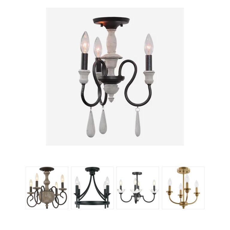 Atlas Lighting & Home Brownell 12.5" 3-Light Anvil Iron Semi-Flush Mount