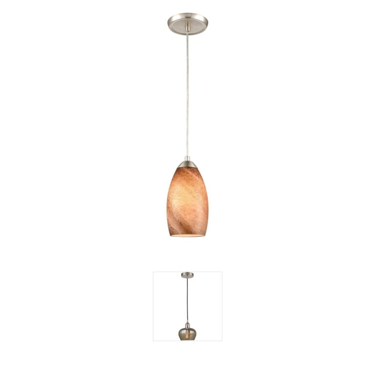 Atlas Lighting & Home Planetario 5" Light Brown Swirl Art Glass Mini Pendant