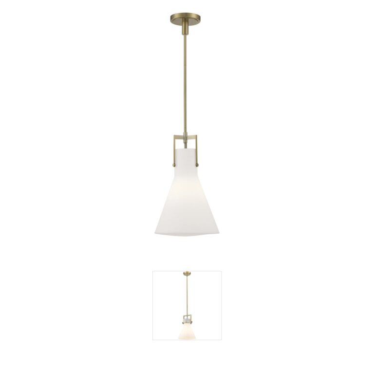 Atlas Lighting & Home Izel Antique Brass Opal Glass Pendant